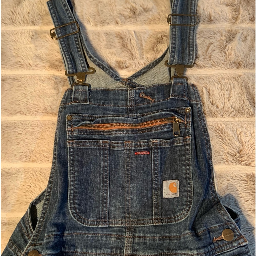 Women's Carhartt Bibs Overalls Jean Bootcut Size Small